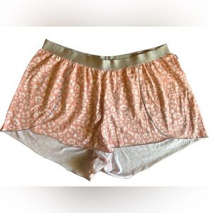 Cacique Sleepwear Shorts, Size 12, Peach and White Animal Print